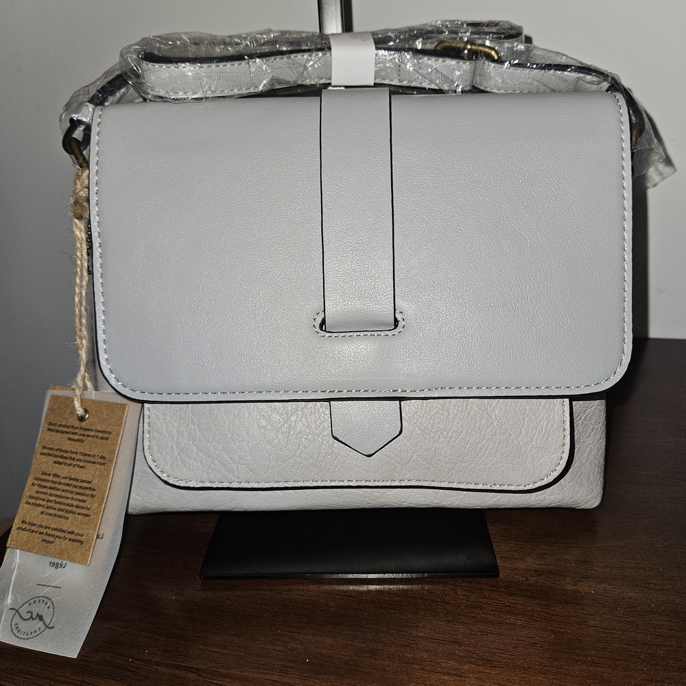 Minimalist Light Gray Crossbody Bag
